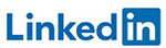 Blue font that spells LinkedIn