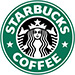Green circle with white text that says Starbucks Coffee with drawing of a lady with long hair wearing a crown in center